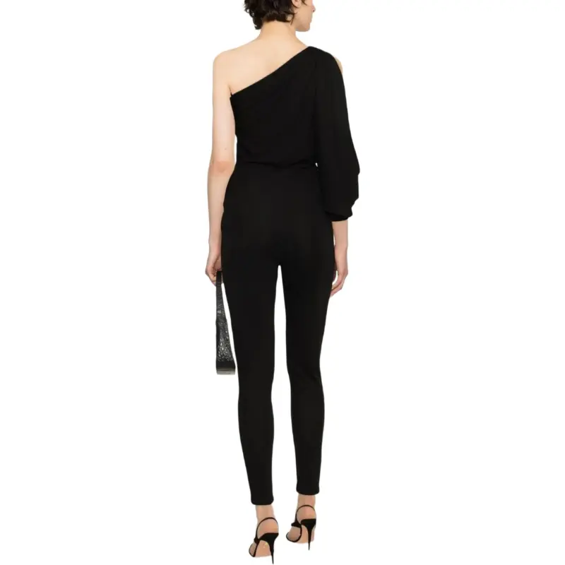 SAINT LAURENT One Shoulder Ruched Jumpsuit-3