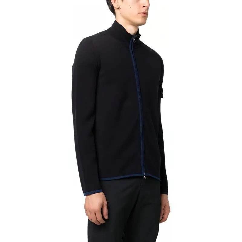 STONE ISLAND Compass Patch High Neck Zipped Cardigan-2