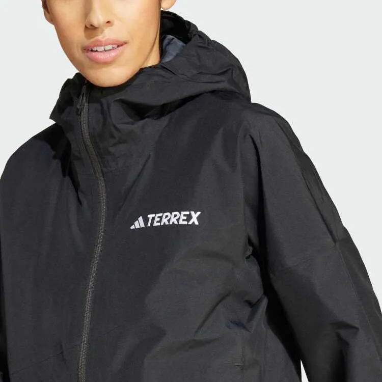Adidas Waterproof And Breathable Windbreaker Jacket Women's Black-2