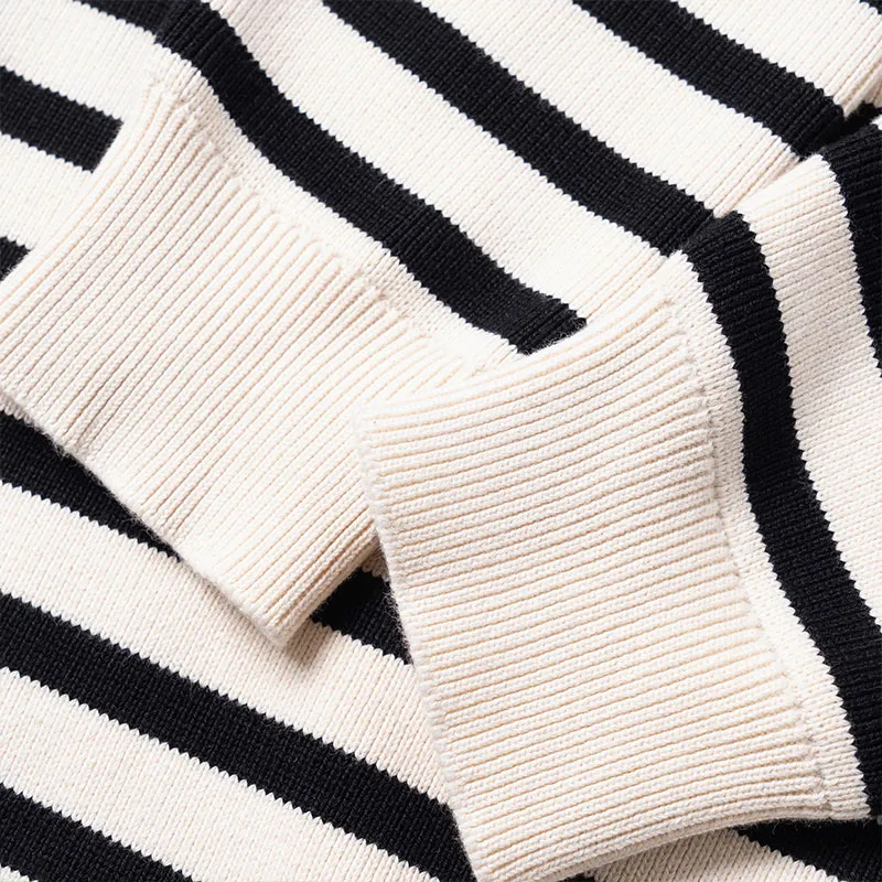 CELINE Crew Neck Mariniere Cotton Sweater-6