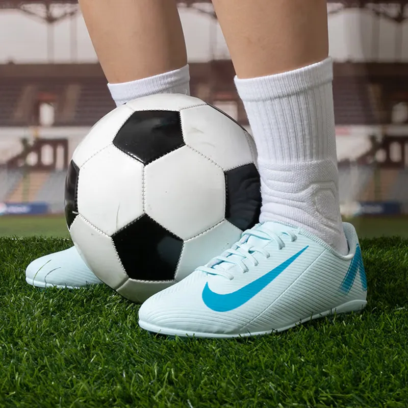 Nike Anti Slip Wear Resistant Low Top Kids' Soccer Shoes Blue Teenagers-2