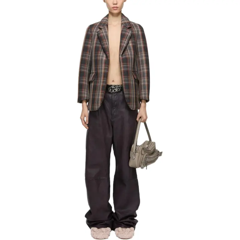 Acne Studios Runway Show Series SS25 Leather Pants Unisex Brown-1