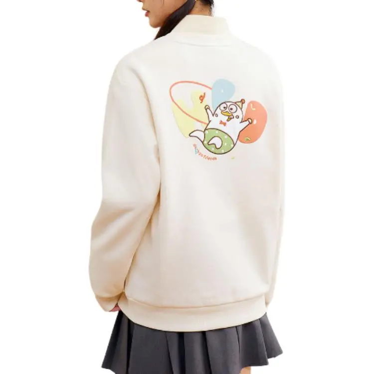 361° x XIAOLIUYA LIANMINGKUAN Sweatshirt Unisex Cream White-3
