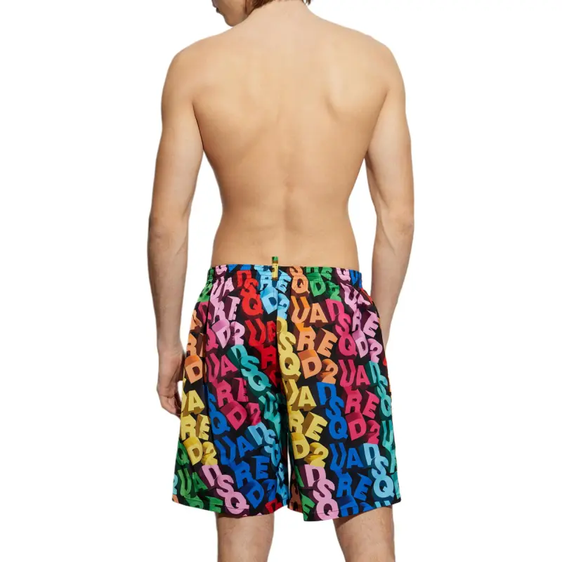 DSQUARED 2 Logo Printed Drawstring Swim Shorts-2