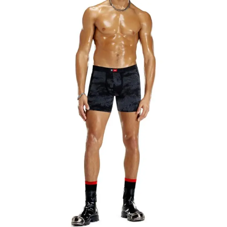 DIESEL X Savage X Fenty Flocked Boxer Brief 'Soft/Black'-1