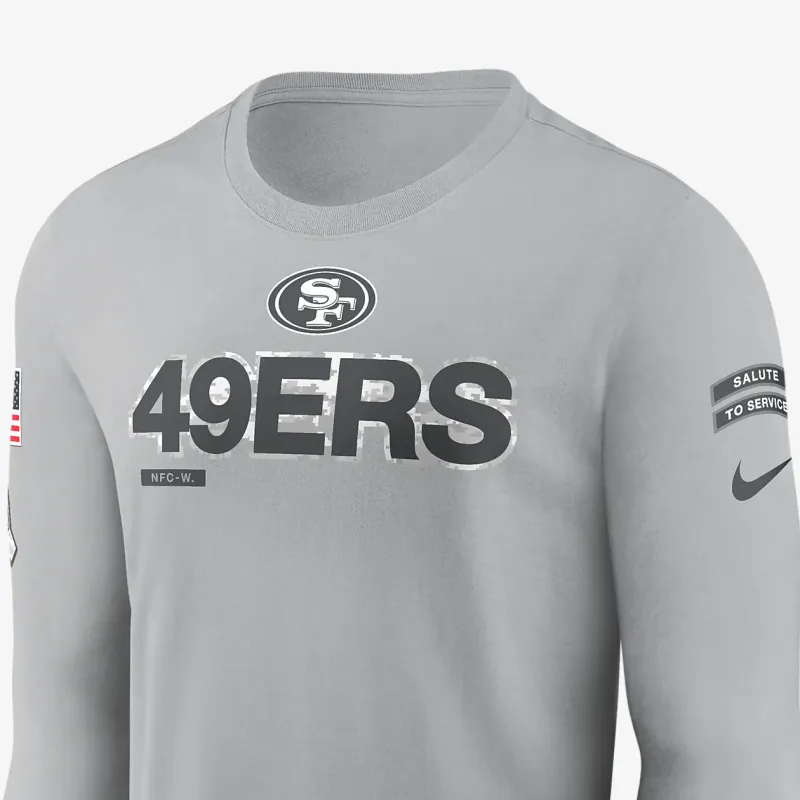 Nike San Francisco 49ers Salute To Service Mascot Edge Legend Men's Nike Nfl Long Sleeve T Shirt-2