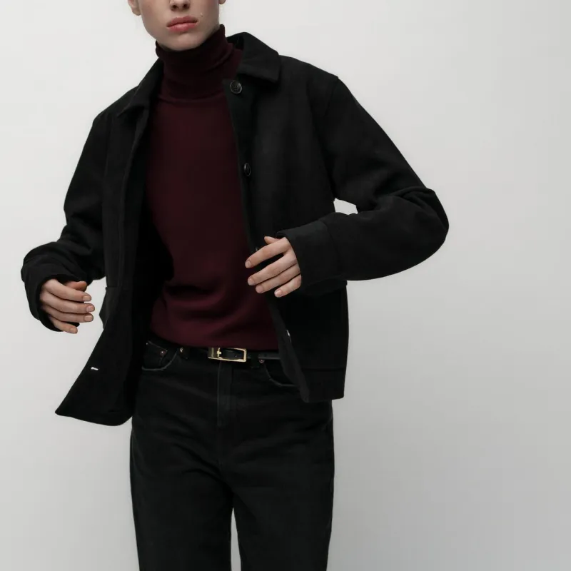 ZARA Jackets Coats Women's Black-2