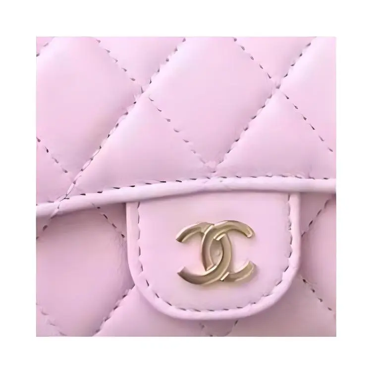 CHANEL Sheepskin Card Holder Women's Pink-1