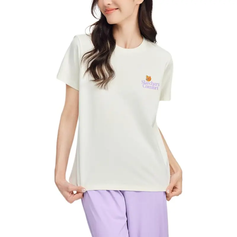 Skechers GODRI T Shirt Women's Marshmallow White-2