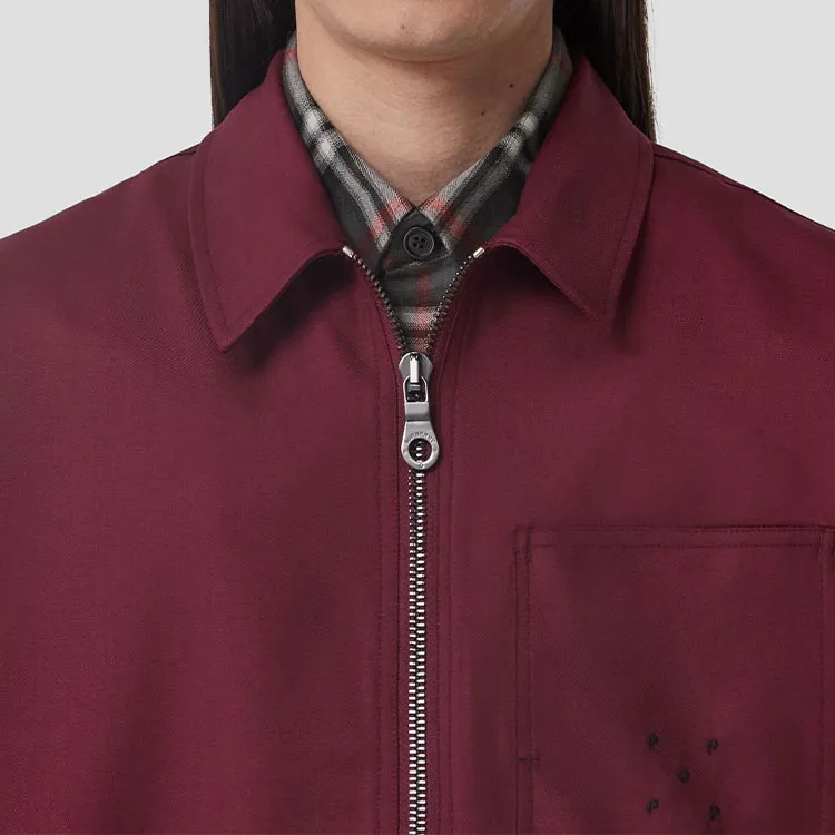Burberry Logo Detail Wool Zip front Shirt-1