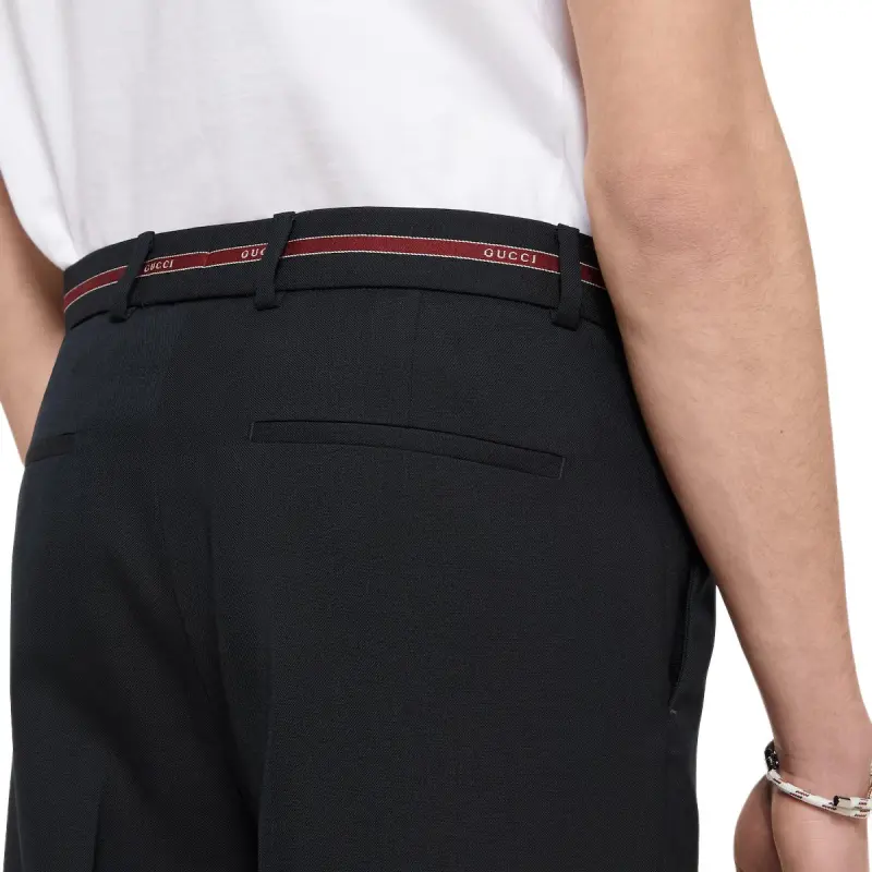GUCCI FW25 Lido Collection Casual Pants Men's Dark Blue-4