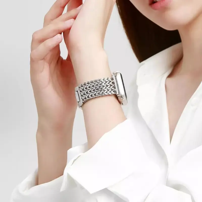 KVZUVUU Apple Compatibility Watch Band Stainless Steel Material-2
