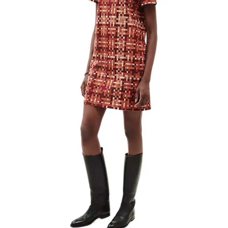 HERMES FW24 Short Sleeved Dress Women's Multicolor-4