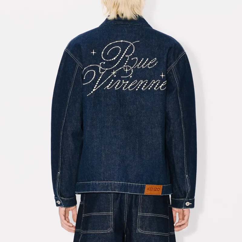 KENZO Japanese Denim Kimono Embroidered Jacket-4