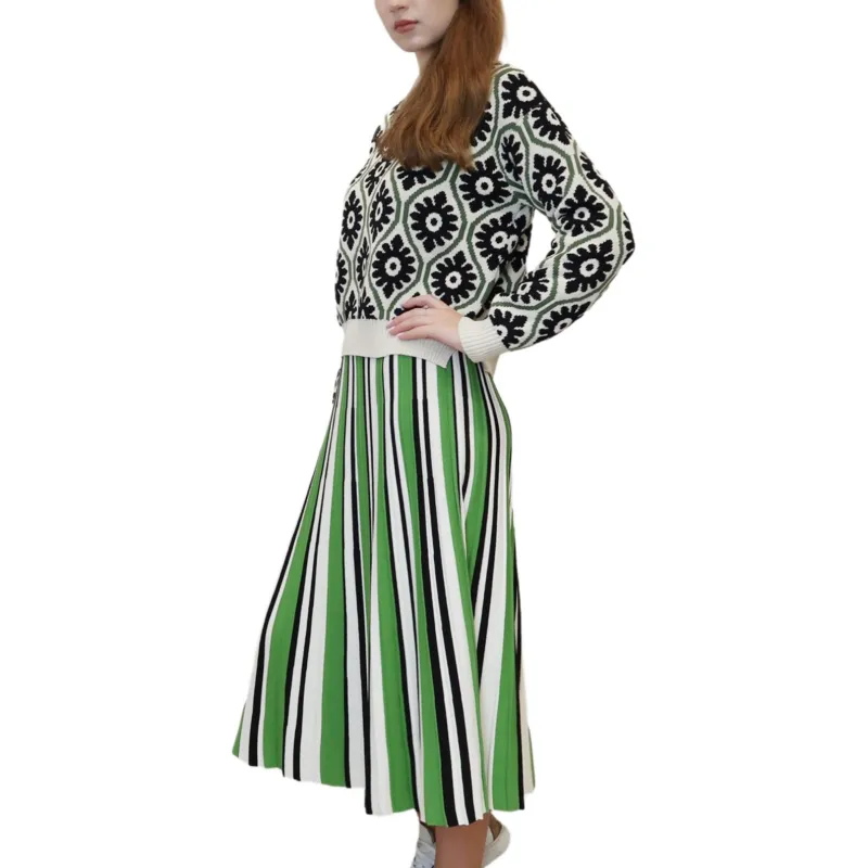 WEEKEND MaxMara SS23 Casual Long Skirt Women's Green-3