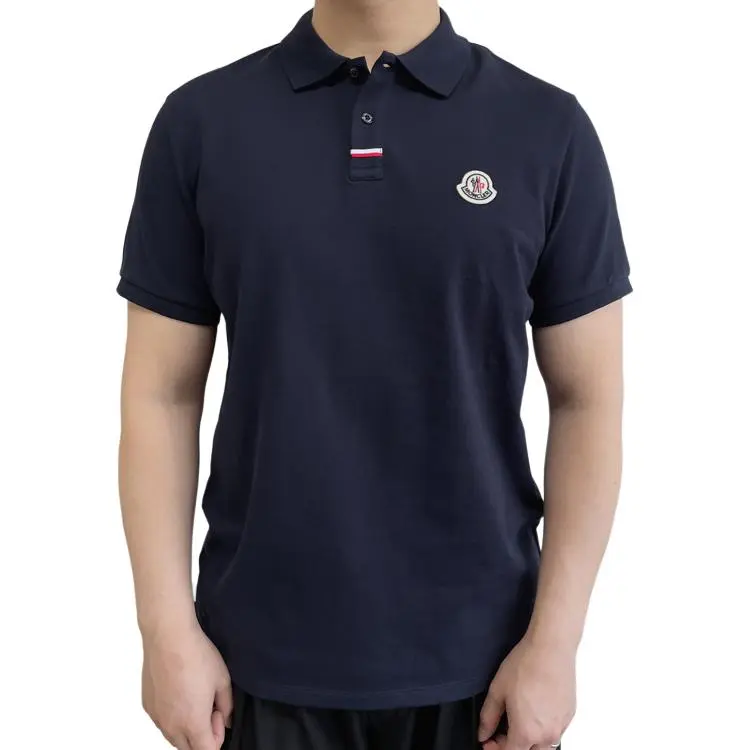 Moncler Polo Shirts Men Navy Blue-2