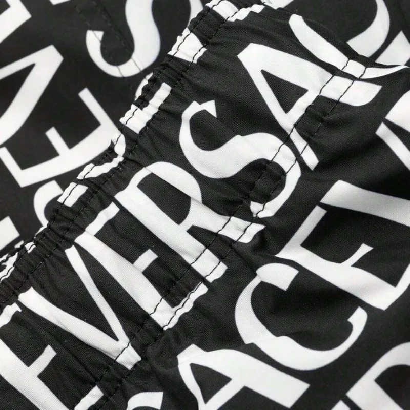 VERSACE Logo Printed Drawstring Swim Shorts-4