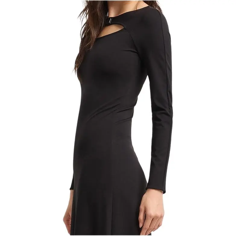 ARMANI EXCHANGEAE SS25 Long Sleeved Dress Women's Black-5