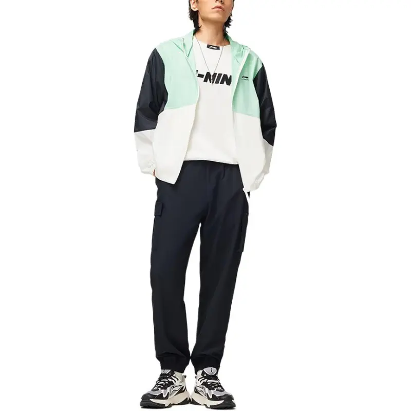 LiNing Sports Life Collection UV Protection Sun Protection Clothing Men's Cooling Green Ivory Multicolor Combination-4