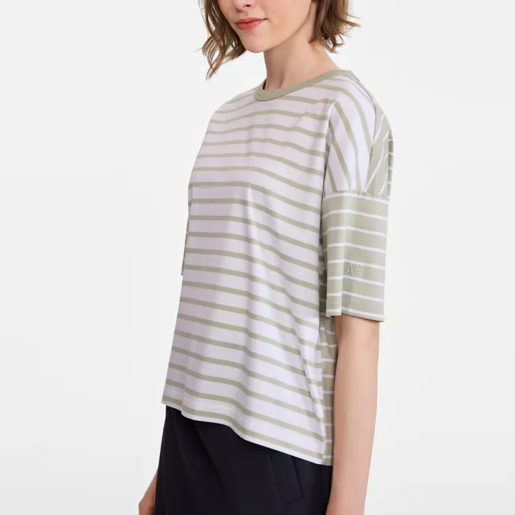 AIGLE Drop Shoulder Sleeve T Shirt Women's Turquoise Nouveau Green-1