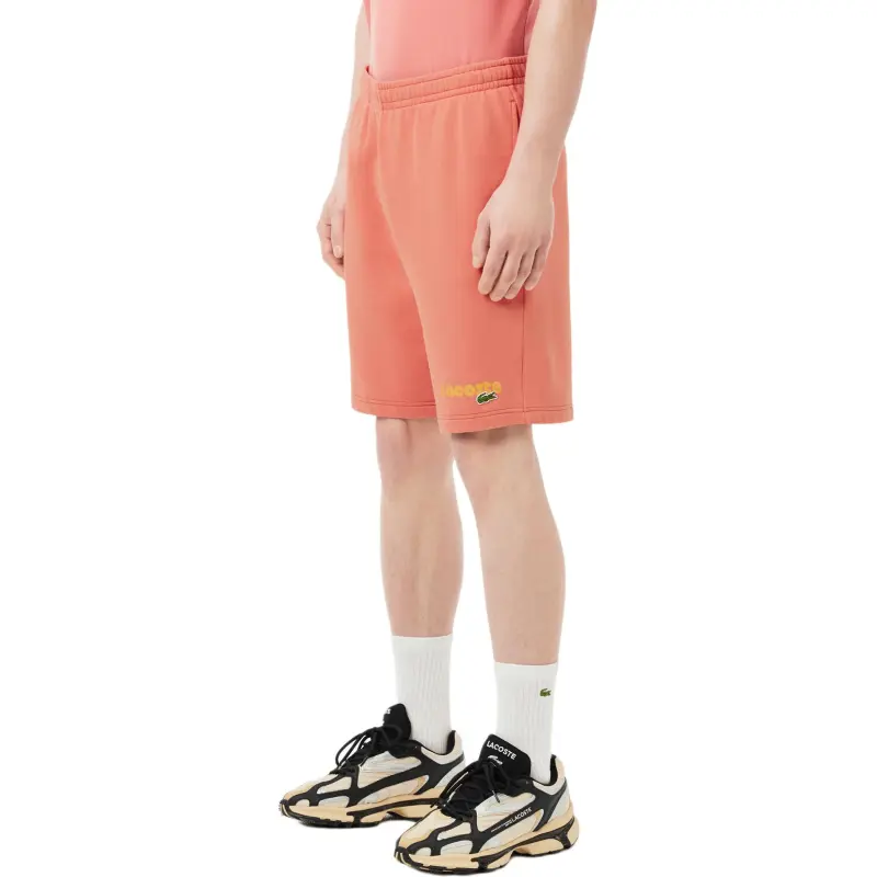 LACOSTE Logo print Organic Cotton Track Shorts-3