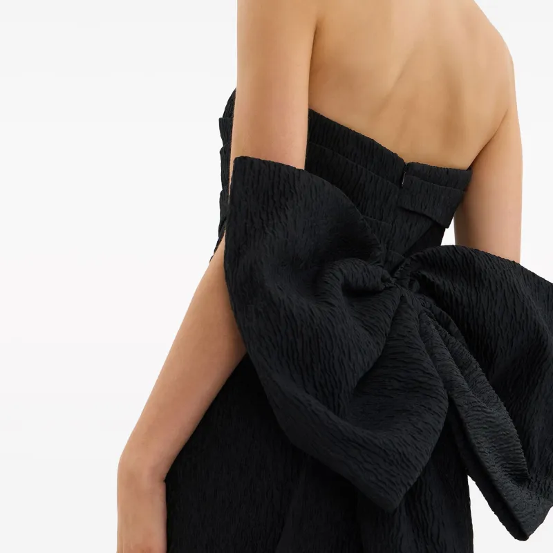 Rebecca Vallance Helene Oversize bow Strapless Midi Dress-4
