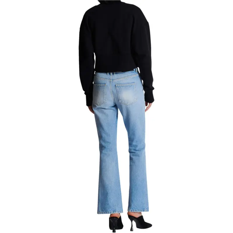 BALMAIN Logo Printed Crewneck Cropped Sweatshirt-2