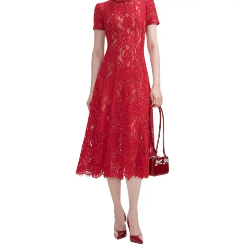 Self portrait Flower Lace Midi Dress-2
