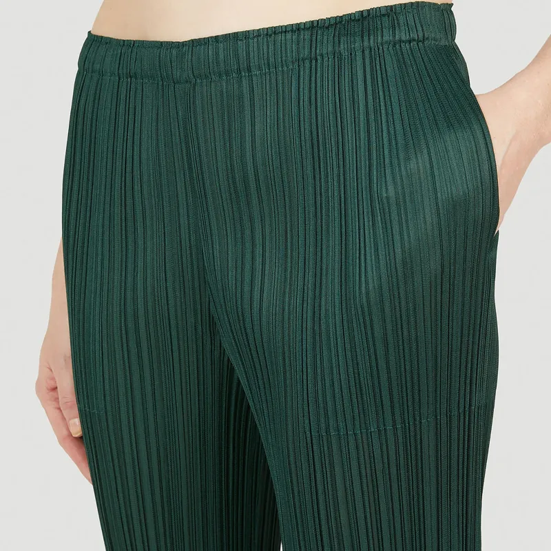 Homme Plissé Issey Miyake SS23 Casual Pants Women's Dark Green-4