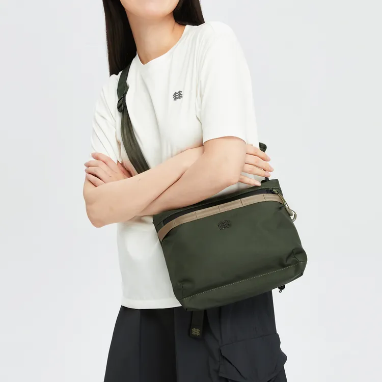 KOLON SPORT Nylon Crossbody Bag, Shoulder Bag Regular Women's Army Green-4