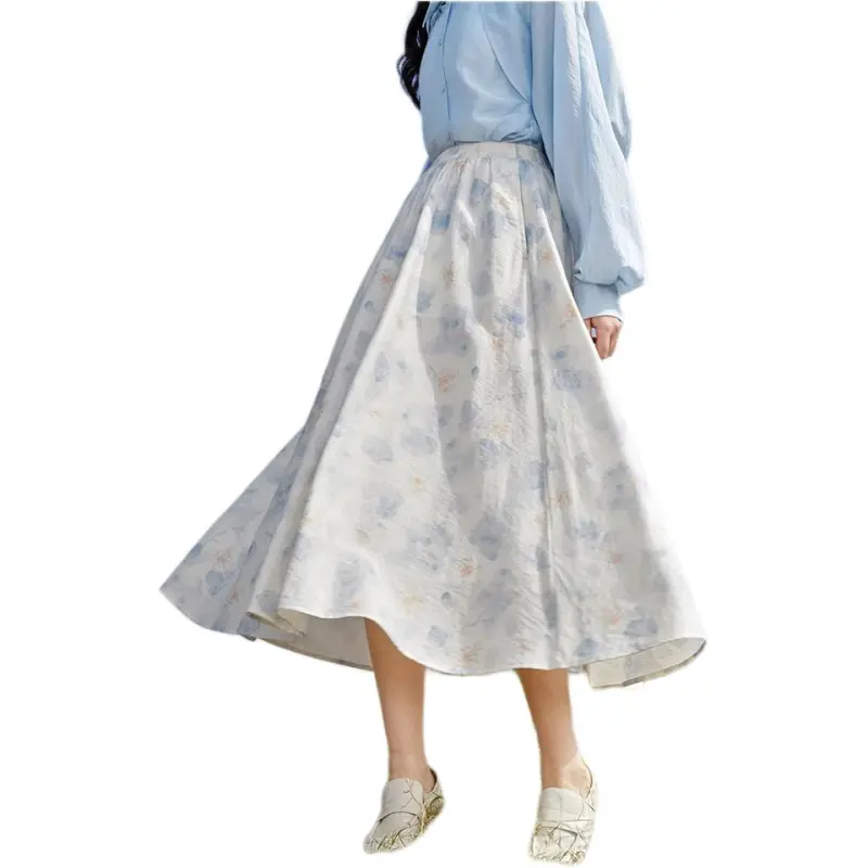 Inman Casual Long Skirt Women's Sky Blue-2
