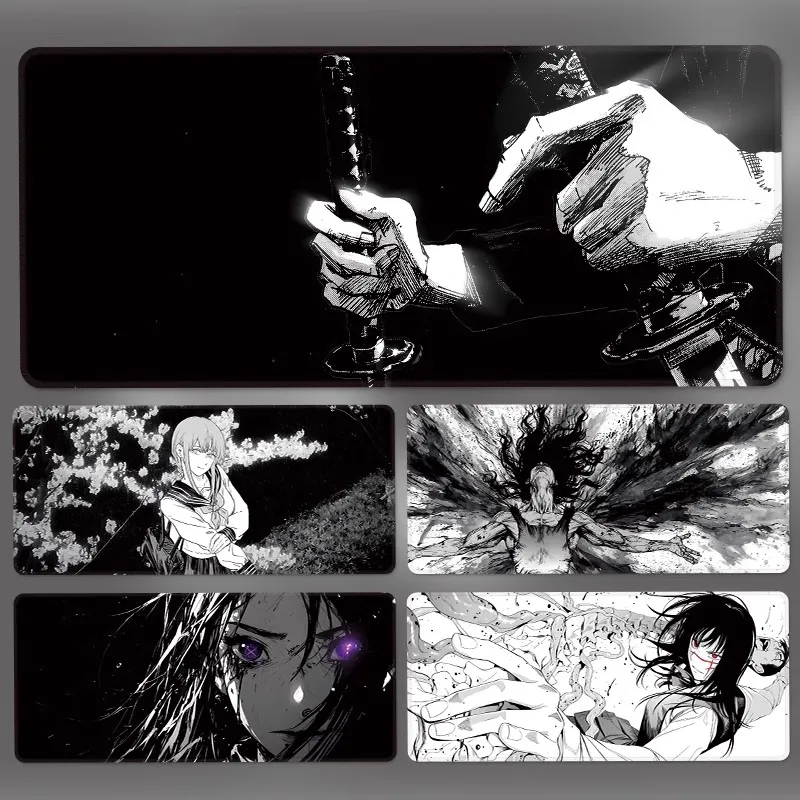 DANYIN Black White Anime Extra Large Minimalist Style Premium Desk Mat For Anime Esports Office, Washable Mouse Pads-2