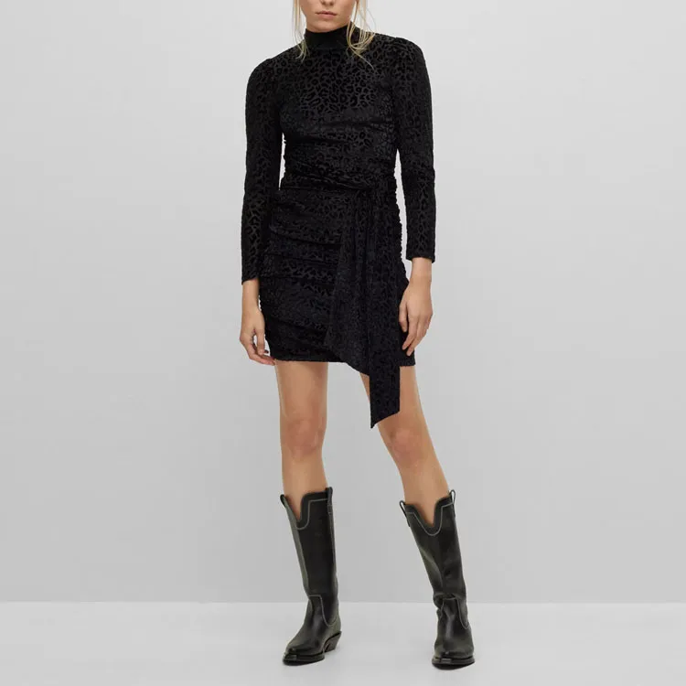 HUGO BOSS SS23 Long Sleeved Dress Women's Black-1