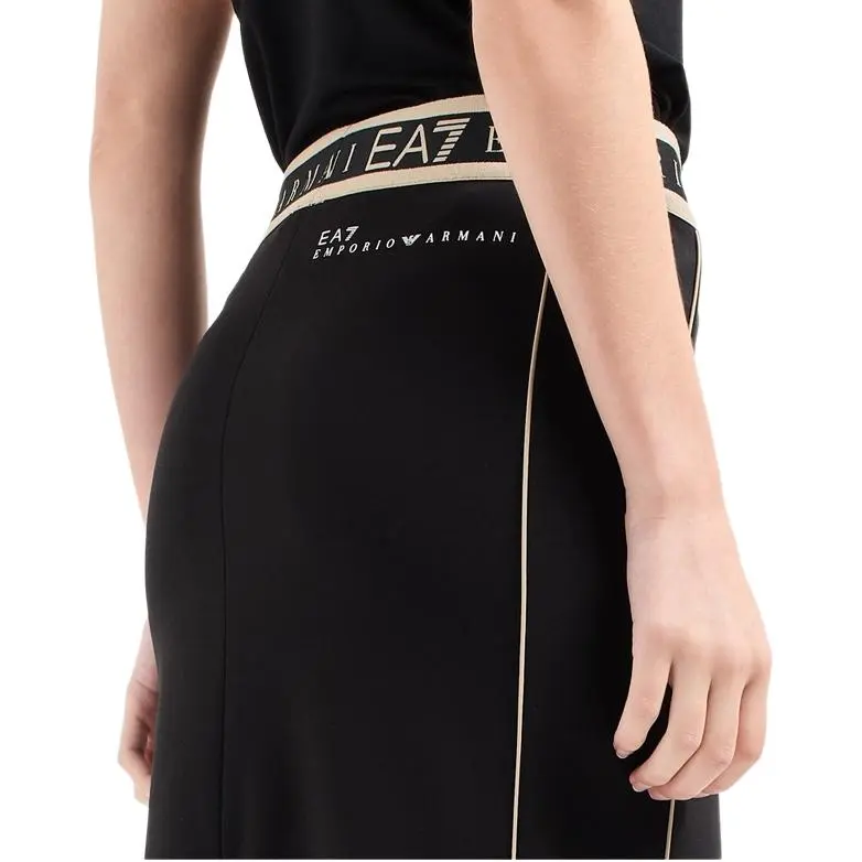EMPORIO ARMANI EA7 SS25 Casual Long Skirt Women's Black-4