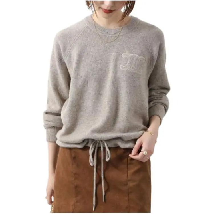 CELINE Triomphe Crew Neck Sweater In Wool And Cashmere-2