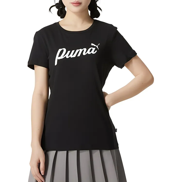 PUMA ESS Drop Shoulder Sleeve T Shirt Women's Black-2