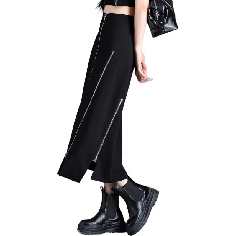 You Cow Me Pants Casual Long Skirts Women's Black-8