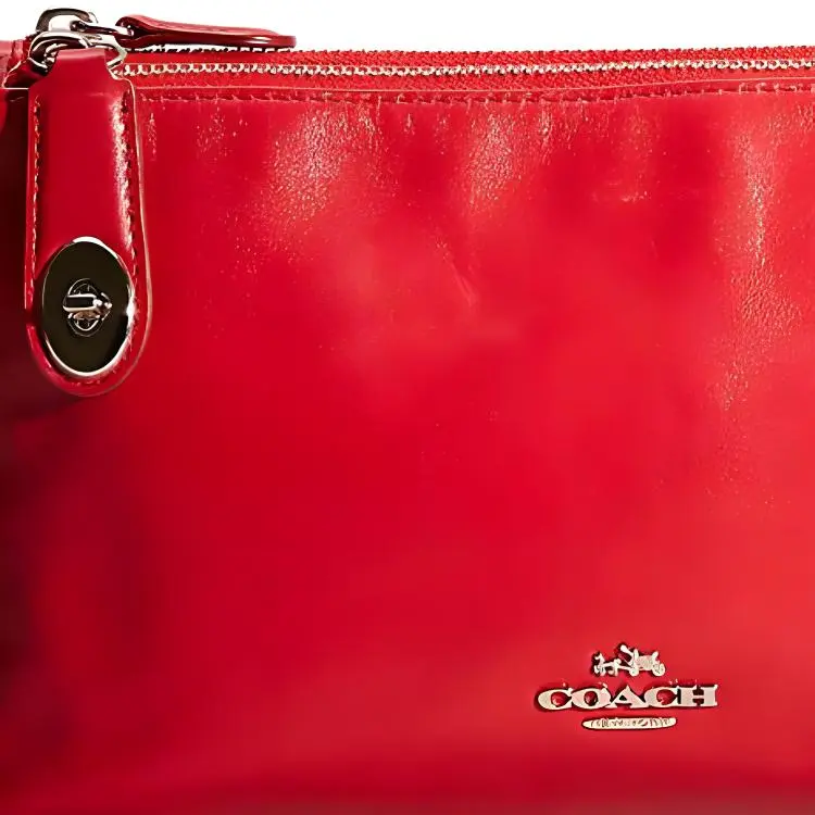 COACH Crosby Smooth Calf Leather Envelope Bag Shoulder Bag Crossbody Bag Medium Size Women's Red-1