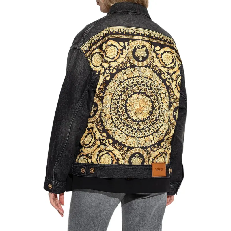 VERSACE Oversized Button Up Denim Jacket-4
