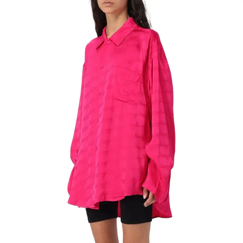 Balenciaga Jacquard logo Satin Shirt-2