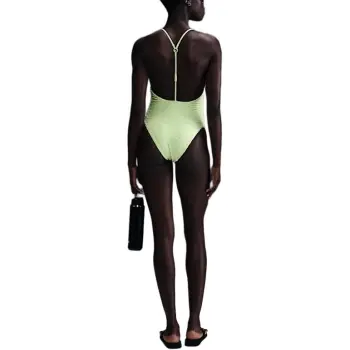 Nike Swoosh One piece Swimsuit Women's Light Yellow/Black
