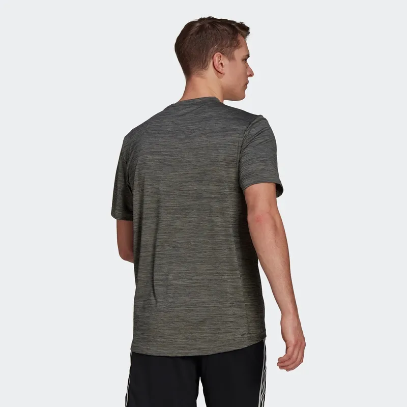 Adidas Set in Sleeve T Shirt Men's Metallic Black-4