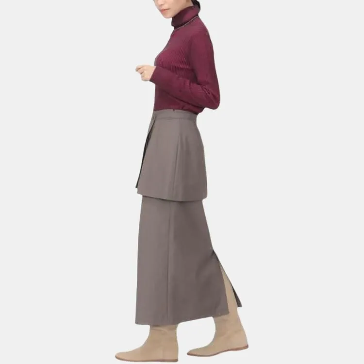 Beams Casual Long Skirt Women's Brown-5