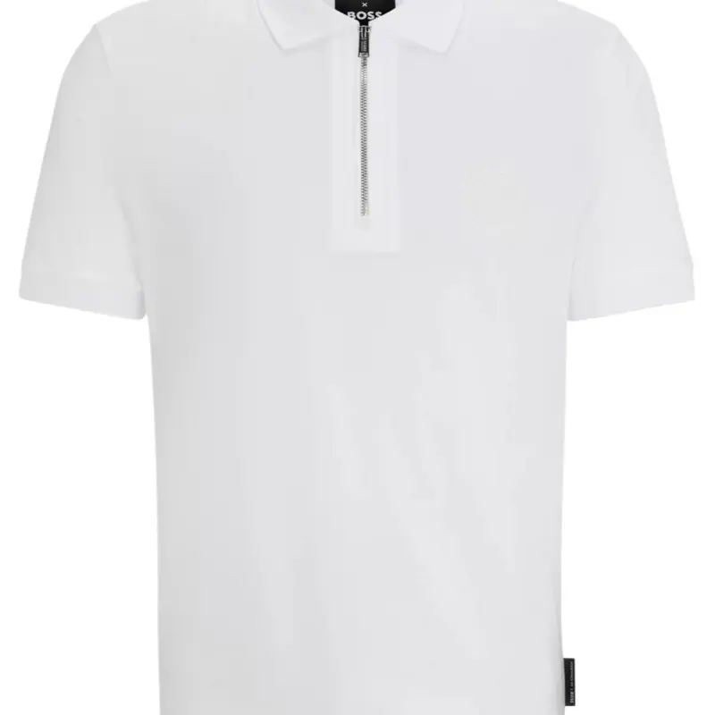 HUGO BOSS x Porsche Polo Shirt In Mercerized Cotton Polo Shirt Men's White-1