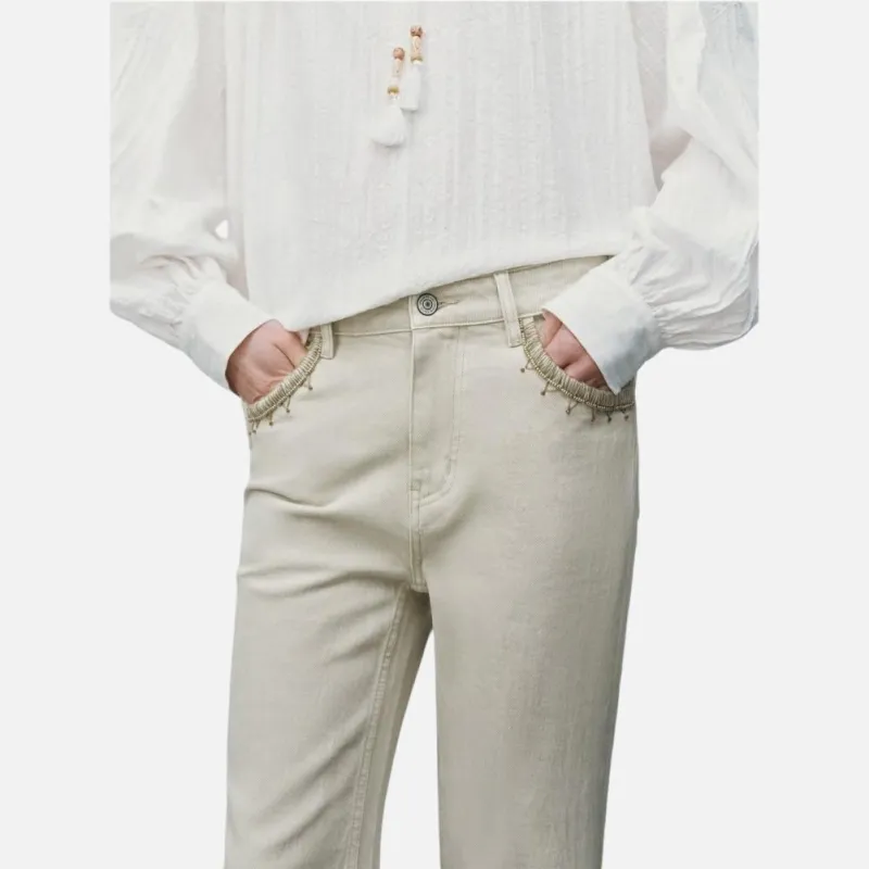 URBAN REVIVO Jeans Women's Ecru-4