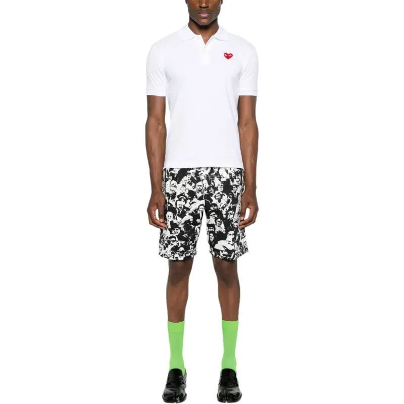 CDG Play Heart Patch Polo Shirt-5