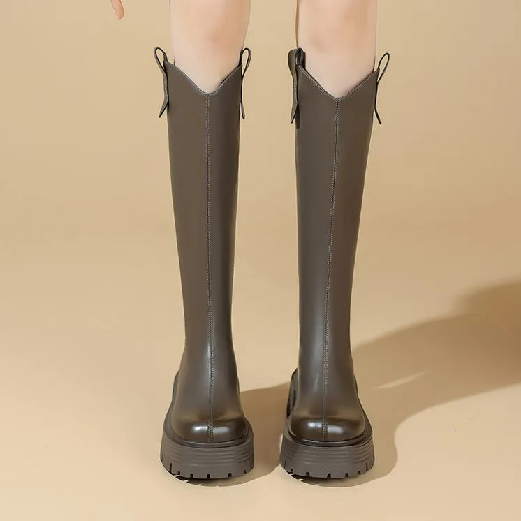 KEKAFU Knee high Boots Women's Black/Brown/Khaki-12