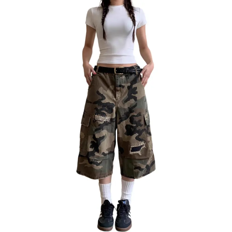 KVIV Denim Shorts Men's Camouflage -1