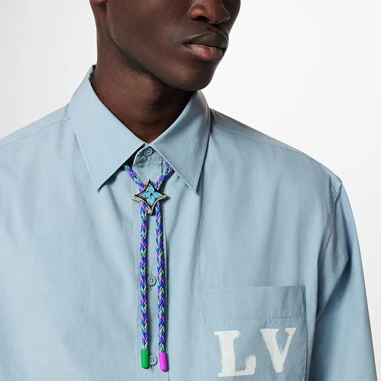 LOUIS VUITTON 2023 Leather Monogram Big Party Bolo Necklace Costume Necklace-3