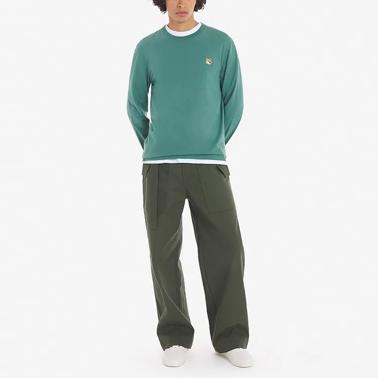 Maison Kitsune Fox Head Patch Long Sleeved T Shirt-2